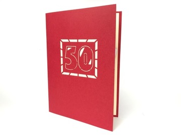 3D-открытка на 50-летие, подарок на день рождения, вечеринка с днем ​​рождения, всплывающее окно WOW