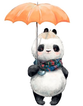 PANDA Z PARASOLEM NAKLEJKA NA ŚCIANĘ DLA DZIECI