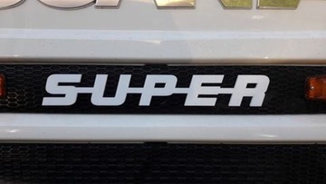Эмблема Scania SUPER БЕЛАЯ 8 мм глянцевая ТОЛСТАЯ AFLED