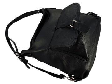 КОЖАНАЯ СУМКА, РЮКЗАК, НАТУРАЛЬНАЯ ЧЕРНАЯ КОЖА