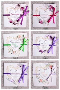 Геометрические свадебные приглашения BOHO HEARTS