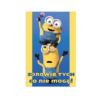 ŚMIESZNE etykiety naklejki na WINO Minionki 2szt