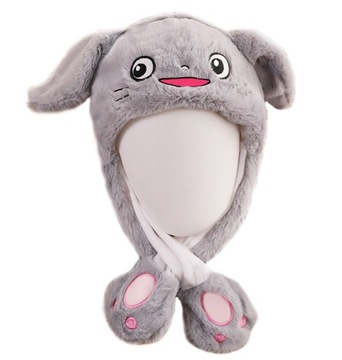 ШАПКА С ПОДВИЖНЫМИ УШАМИ КРОЛИК КОШКА ПАНДА ХИТ!