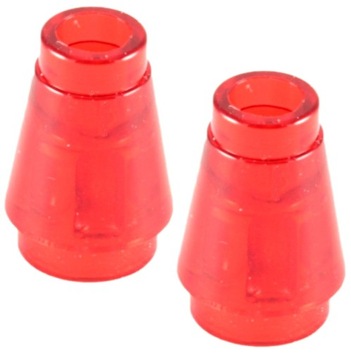 04033 LEGO 4589b 4544720 stożek prz.czerwony 2szt