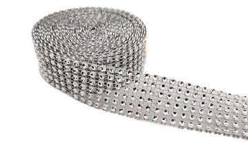 TAŚMA Z CYRKONIAMI ozdobna cyrkonie 3cm x 4,5m