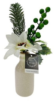 Kwiat w ceramicznym wazonie na korku 23cm Holandia