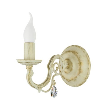Kinkiet z kryształem shabby chic VIOLA KRYSZTAŁ