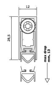 ПАДАЮЩАЯ ПРОКЛАДКА ПАДАЮЩИЙ ПОРОГ 83 см HAFELE