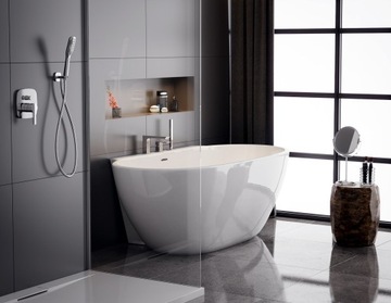 MANDAL СВОБОДНОСТОЯЩАЯ ванна 170х85 + ЧЕРНЫЕ УДОБСТВА