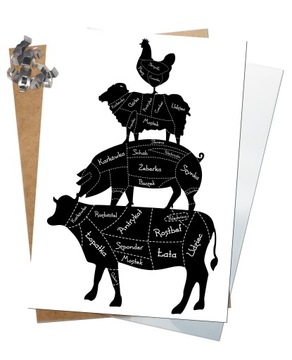 PLAKAT A3 KUCHNIA DESIGN JEDZENIE ANTYRAMA PREZENT