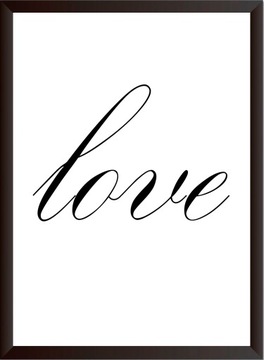 OBRAZ PLAKAT CZARNO BIAŁY NAPIS LOVE MIŁOŚĆ A4