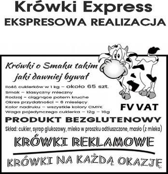 Krówki Firmowe cukierki z logo Expres 24h II 3kg