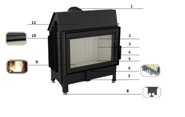 KOMINEK nowoczesny narożny z ramką montażem KRAKÓW