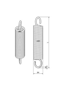 ПРУЖИНА НАТЯЖЕНИЯ С УШИНОЙ FI 50x180x5 50/180/5мм