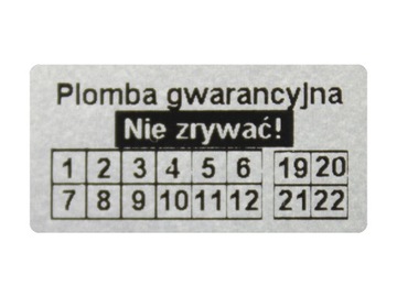 ГАРАНТИЙНЫЕ ПЕЧАТИ 20х10 СЕРЕБРЯНЫЙ АКРИЛИТ 1000 ШТ.