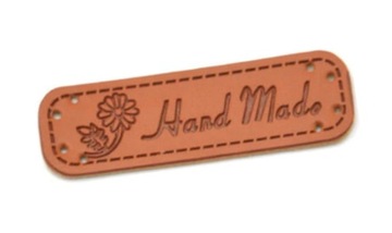 Metka naszywka HANDMADE ekoskóra 50x15 mm M14