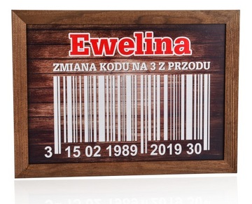 Prezent na urodziny ZMIANA KODU 30 40 50 60 ramka