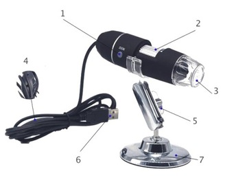 ЦИФРОВОЙ МИКРОСКОП 2 МП, USB 3 СВЕТОДИОДА, ПРИБЛИЗЕНИЕ 1600X