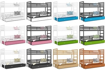 Двуспальная двухъярусная кровать, много цветов + матрас