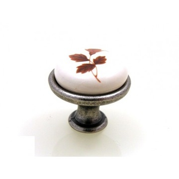 Gałka meblowa porcelana GP19-011-MLK-2 kwiatek