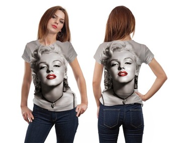 KOSZULKA 3D FULLPRINT MARILYN MONROE XXL FITNESS