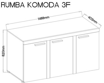 РУМБА 3Ф белый комод