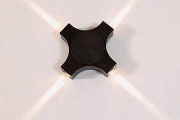 LAMPA LED ŚCIENNA ZEWNĘTRZN 4x3W 4000K-IP54 CZARNA