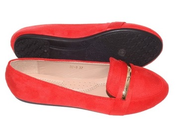 3C-9 Красные замшевые лоферы 36 размер