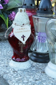 Drewniana zawieszka na znicz Wszystkich Świętych Kochanej Mamie