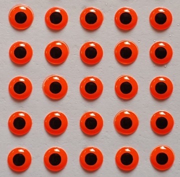 OCZY 3D ORANGE (FLUO) 6 mm 10 sztuk