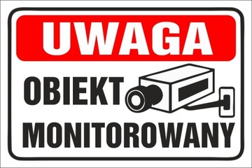 Naklejka - Obiekt MONITOROWANY 20x30 cm