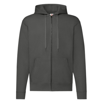 BLUZA Z KAPTUREM NA SUWAK - FRUIT l. graphite L