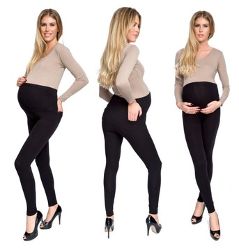 Legginsy bawełniane CIĄŻOWE z kieszeniami C3 L/40