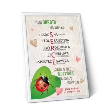 Prezent dla nauczyciela zakończenie roku a4 plakat