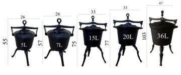 ОХОТНИЧНЫЙ Эмалированный казан, чугун, для разожженного костра, 10 литров