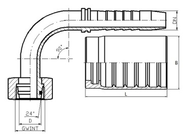 5x УГЛОВЫЕ КОЛПАЧКИ ​​M22 СО ШЛАНГОВОЙ ВТУЛКОЙ DN13 — 1/2'