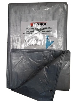Mocna plandeka 4x6m srebrna wzmocniona 120 g/m²