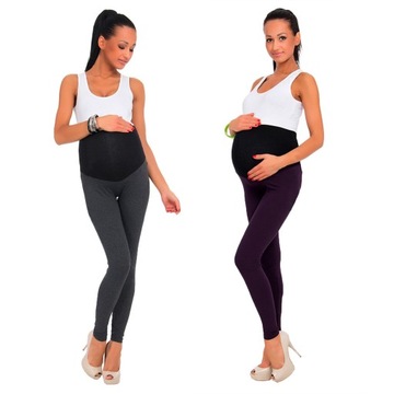 2X LEGGINSY GETRY CIĄŻOWE KIESZEŃ PANEL DWUPAK LCK