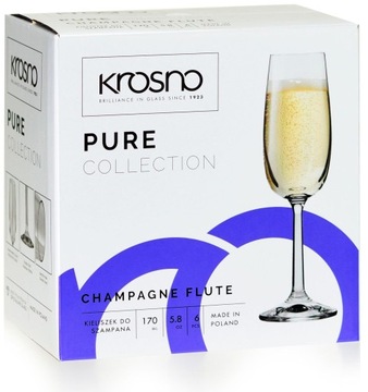 Kieliszki do szampana KROSNO Pure 170ml Basic