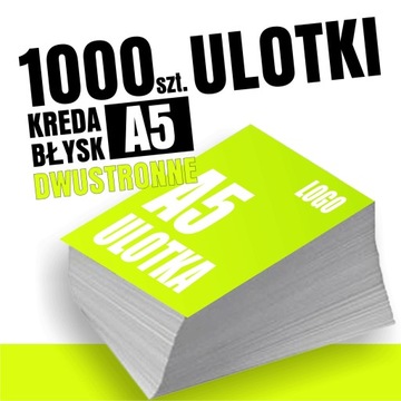ULOTKI A5 1000 szt DWUSTRONNE KREDA + PROJEKT