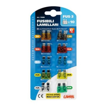 ZESTAW BEZPIECZNIKÓW SAMOCHODOWYCH PŁASKIE 12-32V