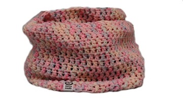 Komin na dwa razy szalik szydełko handmade Kaluka