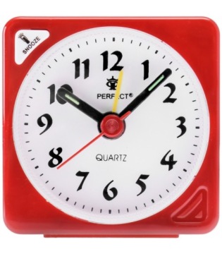 BUDZIK KWARCOWY ZEGAR PERFECT SNOOZE RE03 czerwony