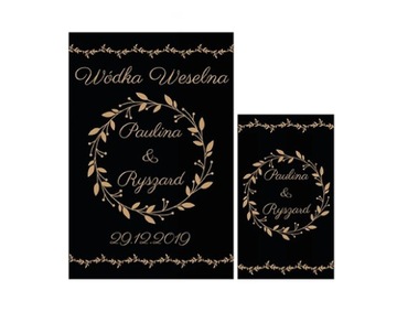Etykiety Wódkę Weselną IMIONA ŚLUB ELEGANT ZESTAW