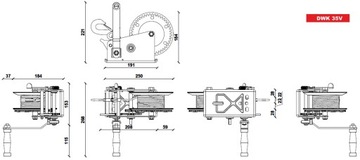 ЛЕБЕДКА DRAGON ЛЕБЕДКА ДЛЯ ЭВАКУАТОРА DWK 35V 1588кг