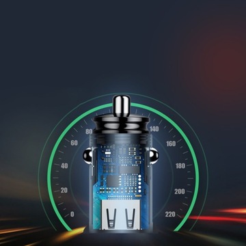 АВТОМОБИЛЬНОЕ ЗАРЯДНОЕ УСТРОЙСТВО BASEUS FAST ДЛЯ ЗАЖИГАЛКИ МОЩНОЕ 2x USB 5A QC 30ВТ