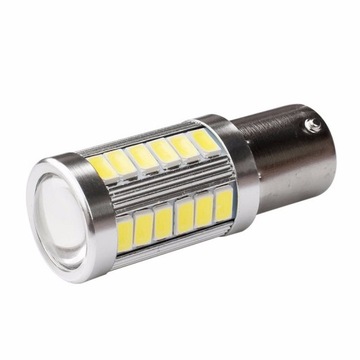 ŻARÓWKA MOTOCYKLOWA LED 33 SMD 5630 P21W R5W R10W BA15S 12V BIAŁA