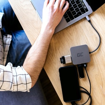 АДАПТЕР-концентратор USB-C USB 6IN1 3x USB 3.0 USB C ETHERNET HDMI 4K ДЛЯ MACBOOK PRO