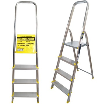 DRABINA aluminiowa domowa 4 stopniowa 150kg EN131