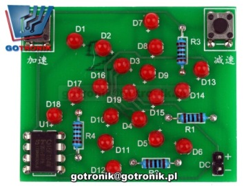 KIT Вращающийся светодиодный световой эффект 18LED __ ELEK-123